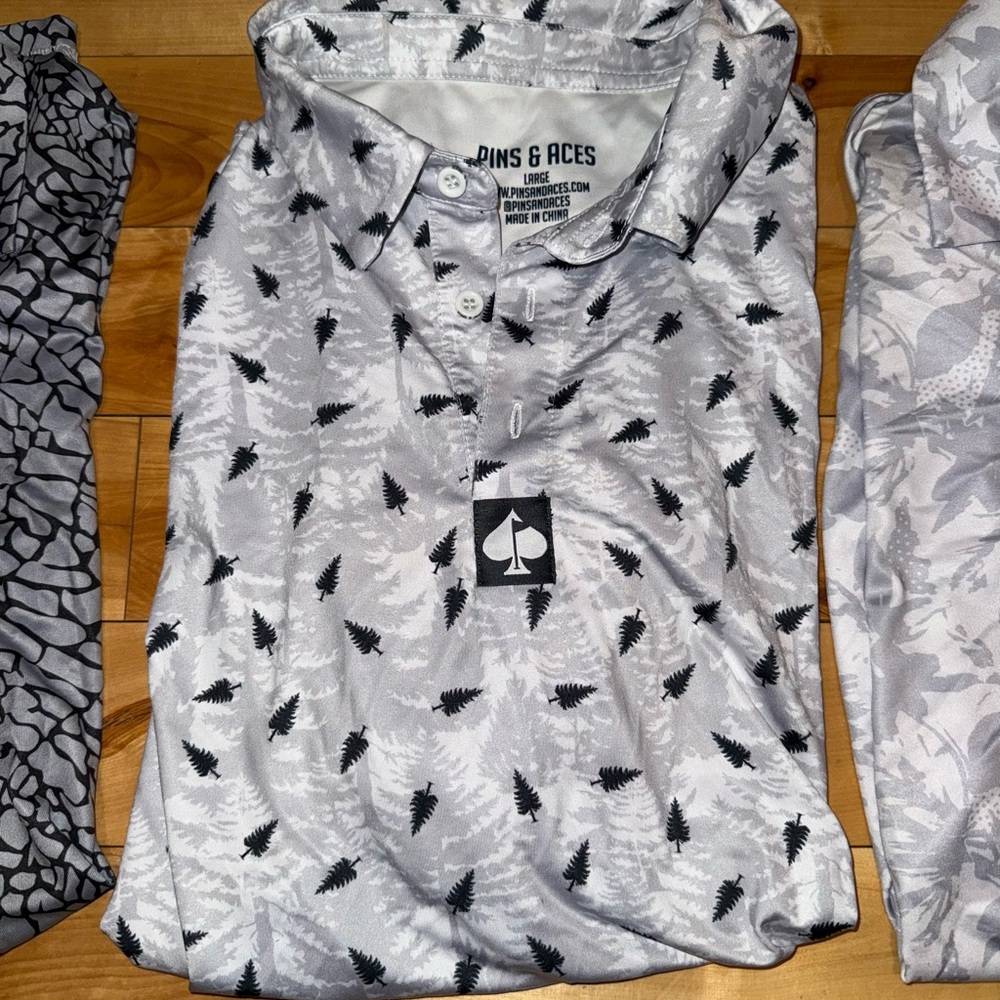 Pins & Aces Men's Golf Polo Shirts - Various Pattern Bundle - Picture 2 of 6